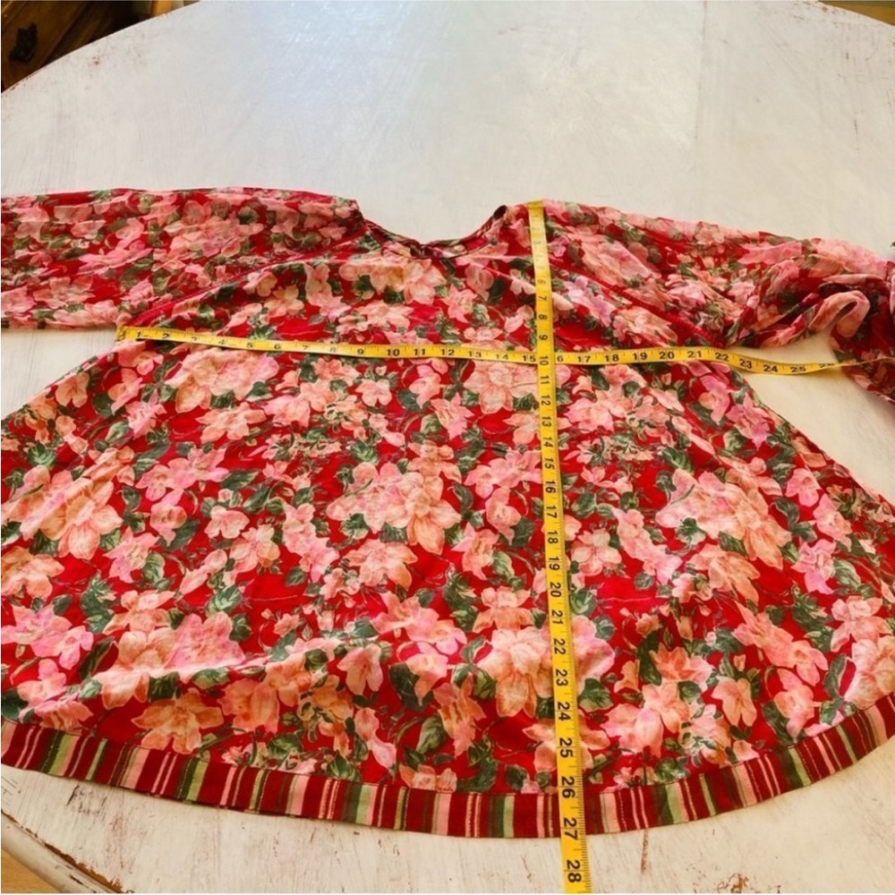 Anthropologie Nikita Christine Rose Floral Blouse | Size Medium 6 8 10 - Picture 6 of 6